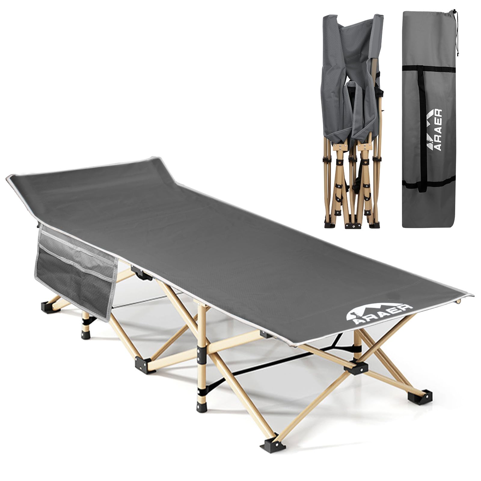 Camping Cot, 450LBS(Max Load), Portable Folding Outdoor Bed with Carry Bag for Adults Kids, Heavy Duty Cot for Traveling Gear Su