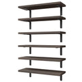 Wopitues Floating Shelves Set Of 6, Wood Rustic Farmhouse Shelves For Wall Decor, Bathroom Shelves, Book Shelves For Living Room-Dark Brown