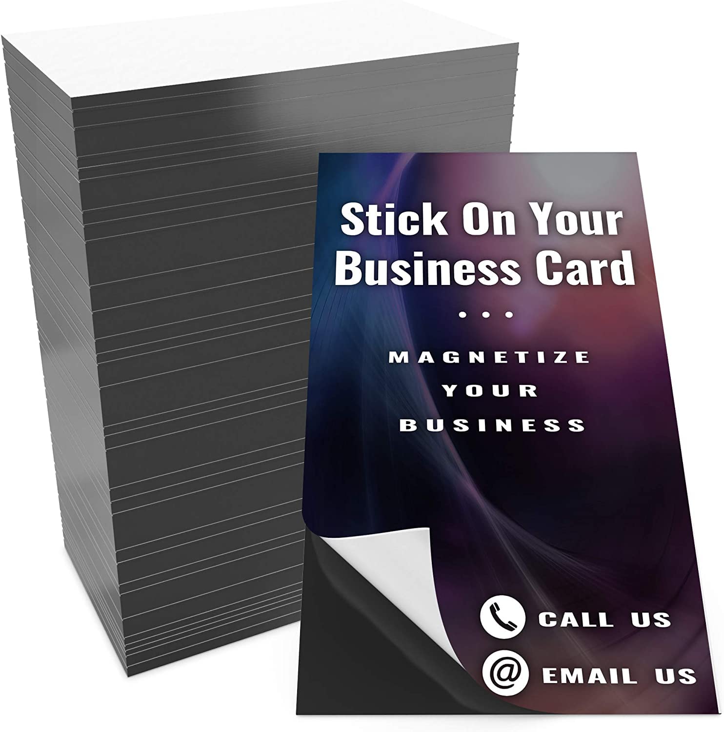 Durable, Flexible 3.5X2 In Magnetic Business Card 100 Pk. Diy Custom Magnet With Adhesive Back Is Great Promotional Product For