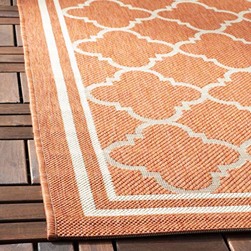 Safavieh Courtyard Collection 8' X 10' Terracotta / Bone Cy6918 Trellis Indoor/ Outdoor Waterproof Easy-Cleaning Patio Backyard Mudroom Area-Rug