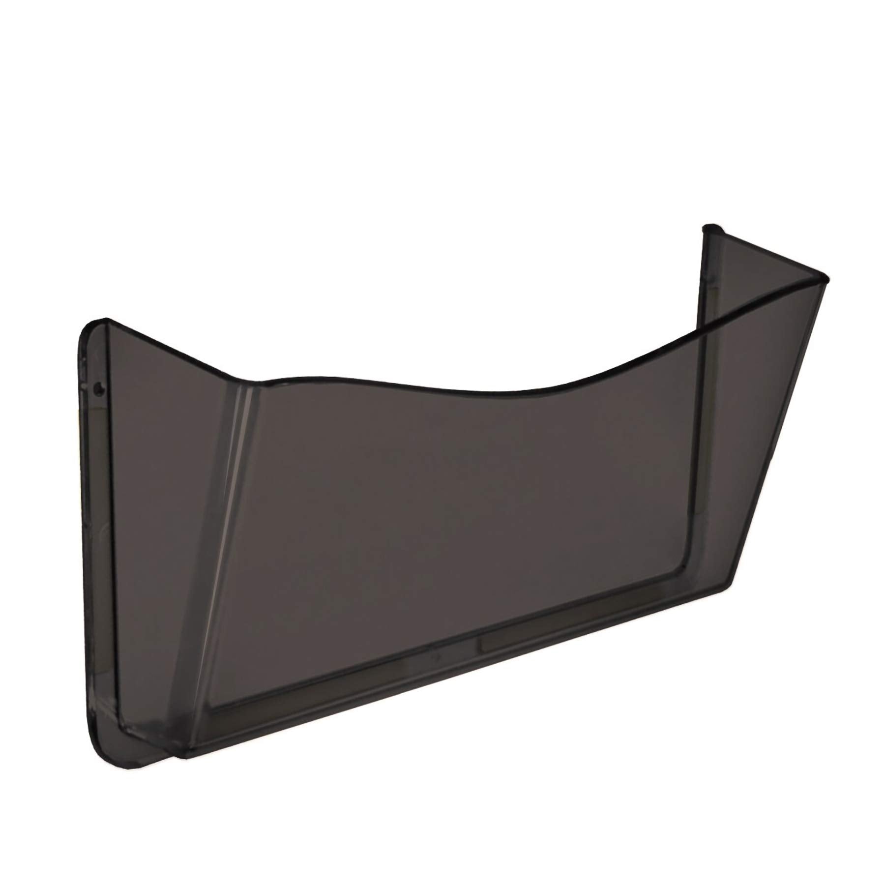 Azar Displays 250025-Smk Clear Plastic Wall Mount File Holder With Hanging Hardware, Smoke Colored, 4-Pack