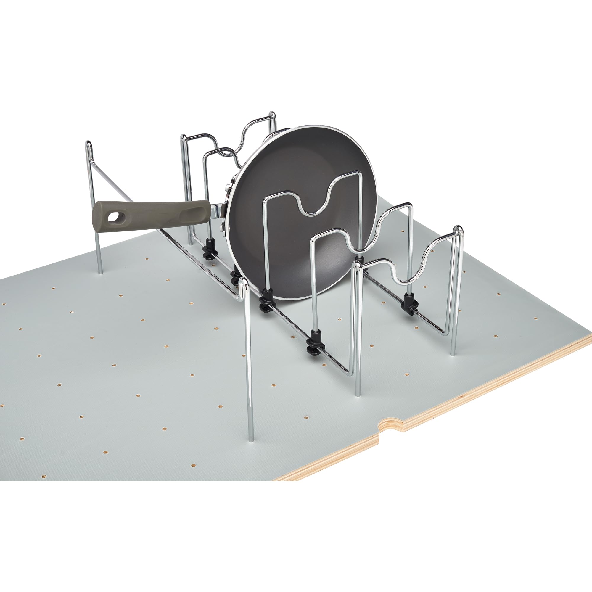 Rev-A-Shelf Drop-In Pot and Pan Drawer Organizer Storage Rack for 4DPS & 4DPG Model Peg Boards, Adjustable Divider for Cookware,