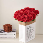 Helera 12Pcs Roses Artificial Flowers Fake Roses Red Silk Roses Flowers Rose With Long Stems For Wedding Home Party Centerpieces