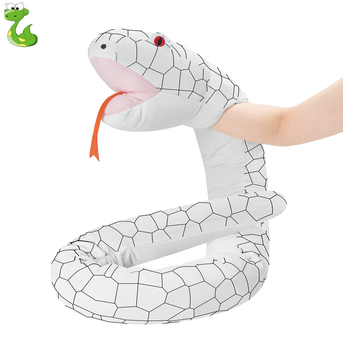 Gisqis Snake Hand Puppet, 65' Long Stuffed Animal Snake Puppet Large Stuffed Snake Plush Toy Snake Hand Puppets Realistic Soft 