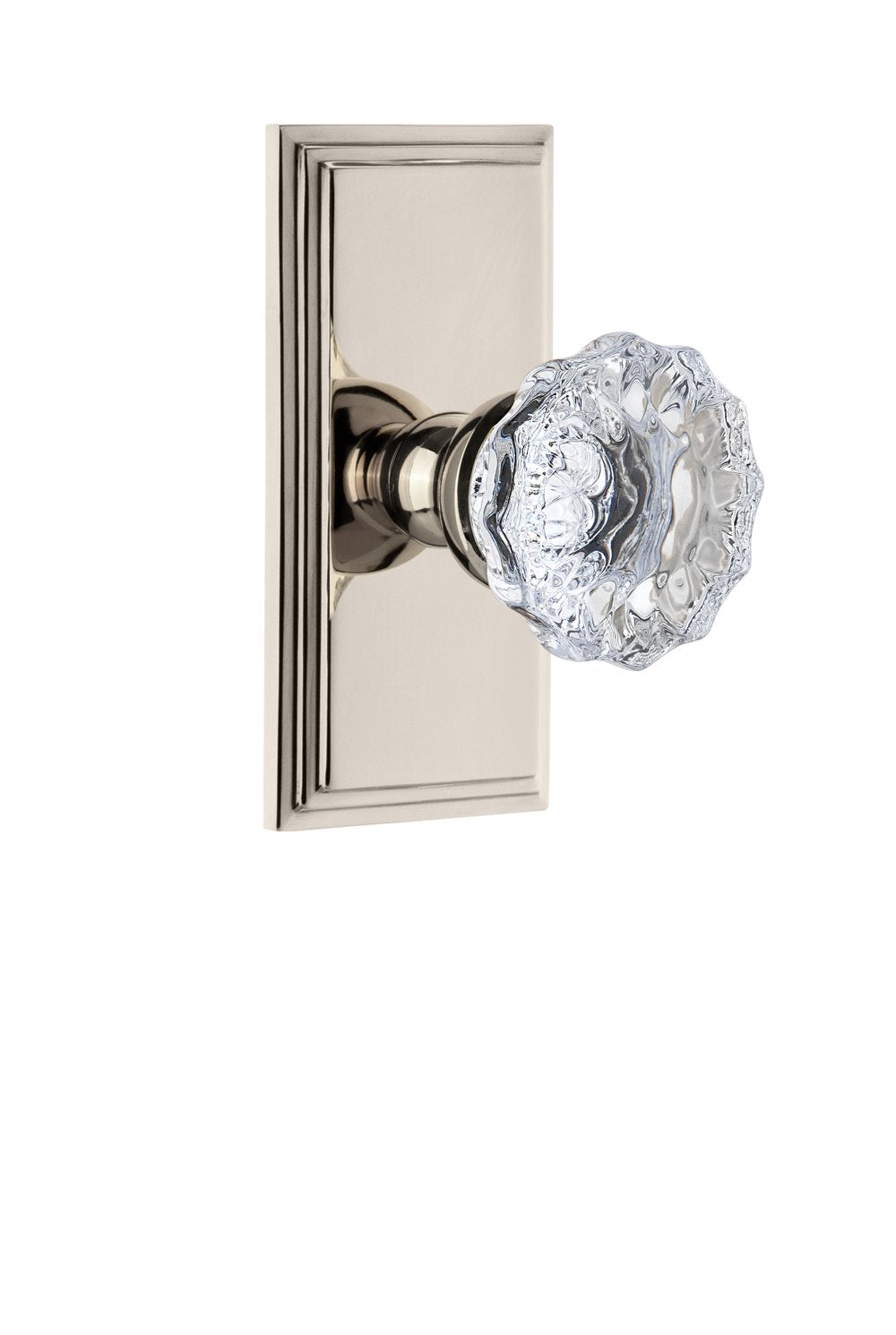 Grandeur 809963 Circulaire Rosette Dummy with Fontainebleau Crystal Knob in Polished Nickel