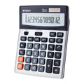 M&G Desk Calculator 12 Digit Extra Large Lcd Display Calculator, Dual Solar Power And Battery, Battery Included, Metal Panel Com