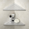 Bernkot Corner Shower Shelf, 12'' Brushed 304 Stainless Steel Slot Design Recessed Corner Shelves 2 Pack Bathroom Shelf Rack for