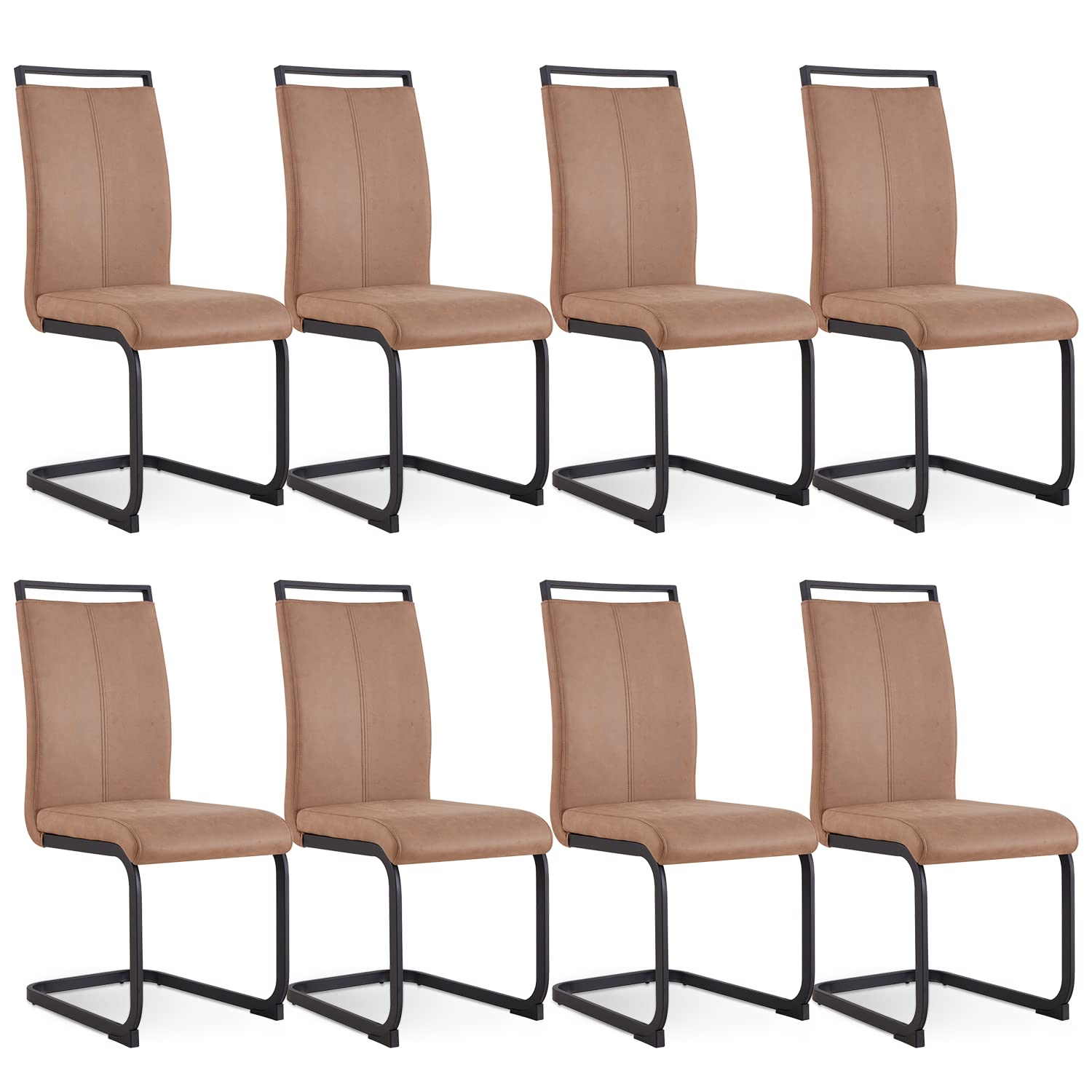 Baysitone Modern Dining Chairs Set Of 8, Side Dining Room Chairs, Kitchen Chairs With Leathaire Padded Seat High Back, Chairs Fo