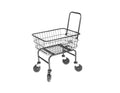 Rolling Laundry Cart with Wheels, Metal Wire Basket, Heavy Duty Utility Cart (Grey)
