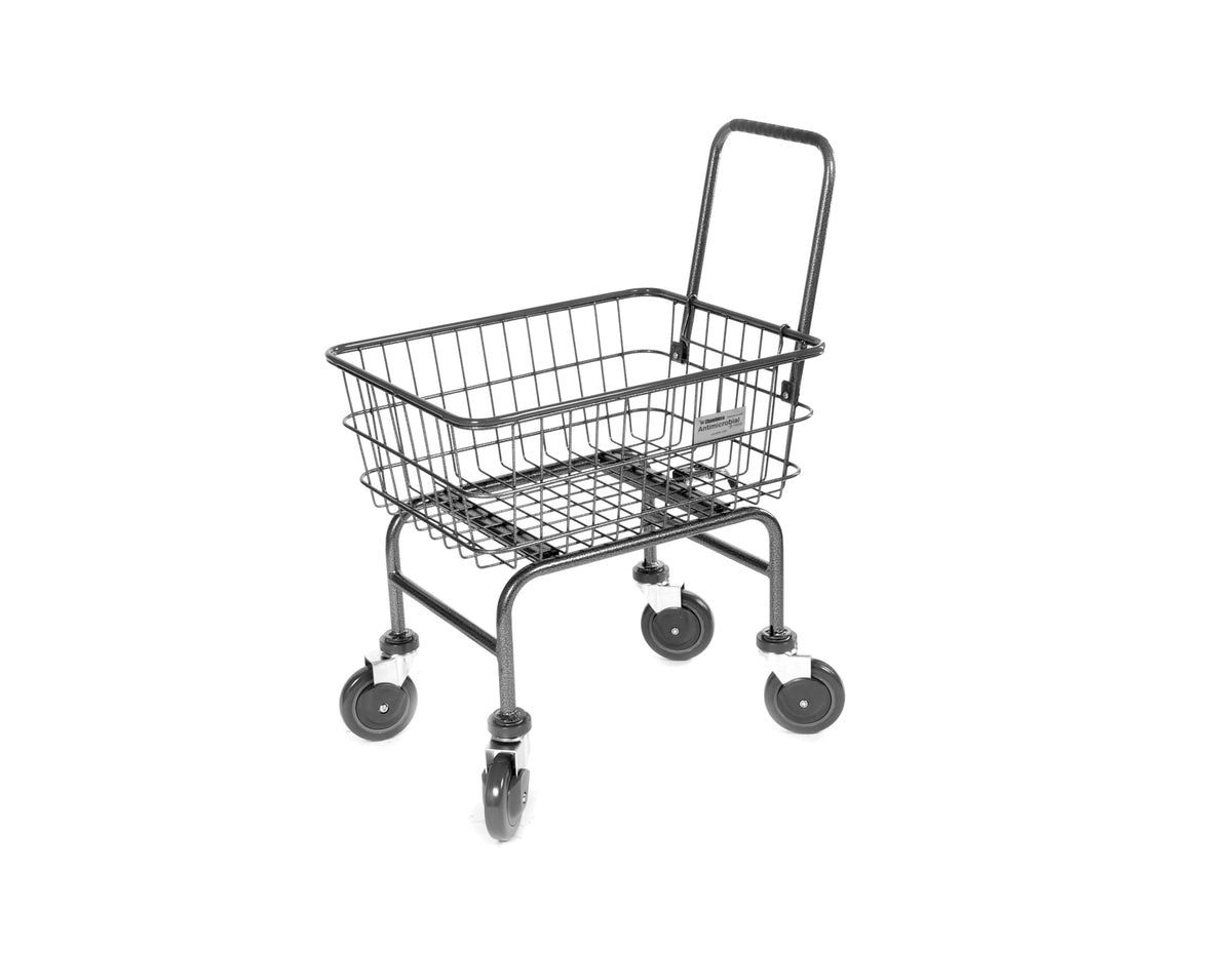 Rolling Laundry Cart with Wheels, Metal Wire Basket, Heavy Duty Utility Cart (Grey)