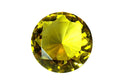Zoogamo 3    / 80 Mm Yellow Diamond Shaped Glass Crystal Paperweight - Home Office Decor & Wedding Favors Decoration With Gift B