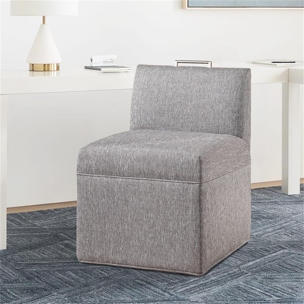 Comfort Pointe Delray Modern Fabric Upholstered Caster Chair In Ashen Gray