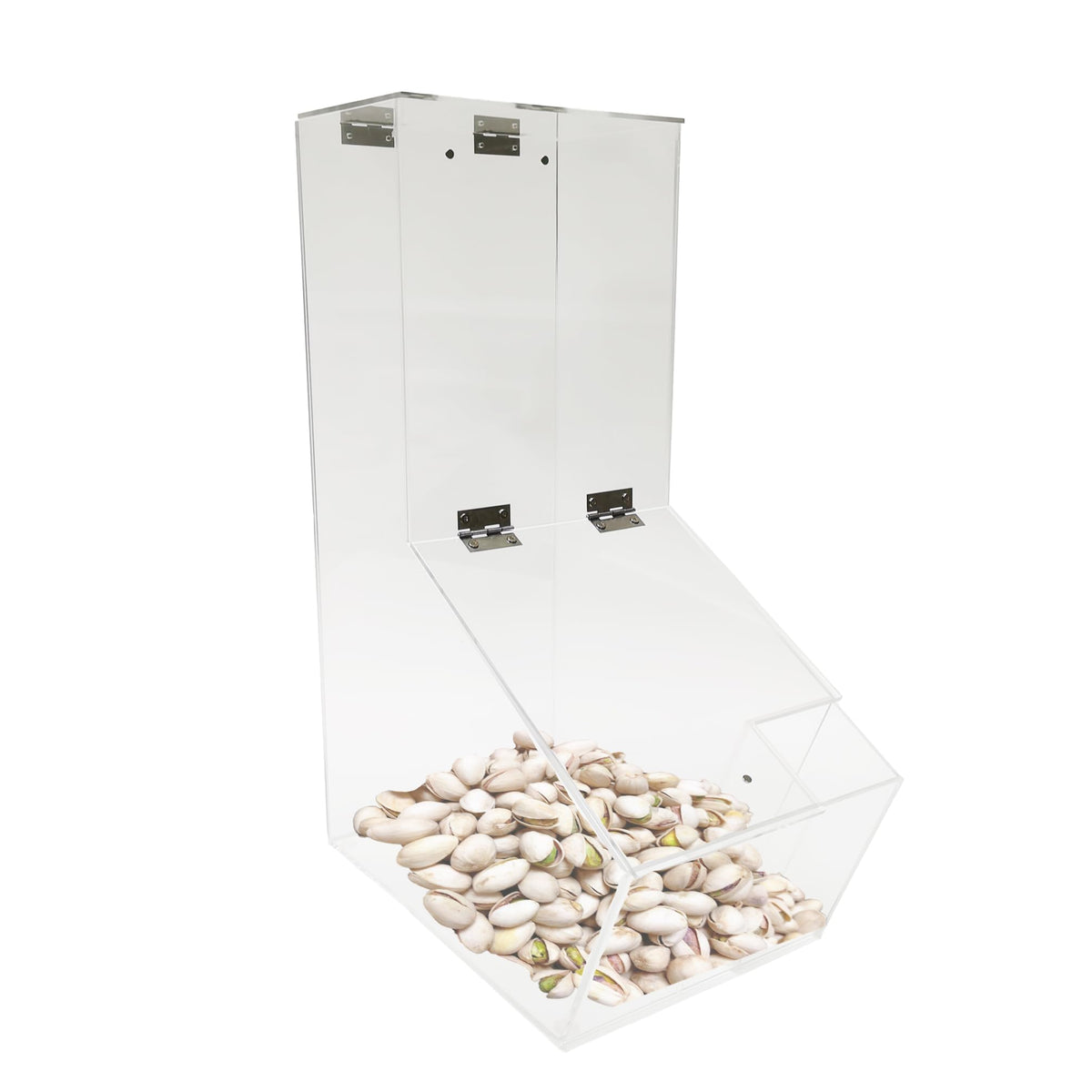 FixtureDisplays 7.5 X 13 X 18.5 3.5 Gallon Clear Acrylic Bin Candy Bin Top Fill Front Access Minimal Lid Assembly 19490NEWNPF