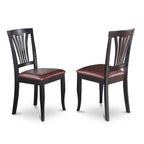 East West Furniture HLAV5-BCH-LC 5 Piece Modern Dining Table Set Includes a Round Wooden Table with Pedestal and 4 Faux Leather Dining Room Chairs, 42x42 Inch, Black & Cherry