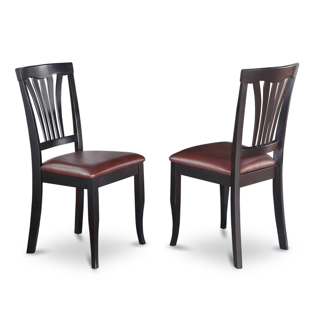 East West Furniture Shelton 5 Piece Modern Set Includes a Round Kitchen Table with Pedestal and 4 Faux Leather Dining Room Chairs, 42x42 Inch, Black