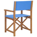 vidaXL Director's Chair - Durable and Foldable Design Furniture for Outdoors - Blue, Made of Premium Teak Hard Wood, Easy to Assemble