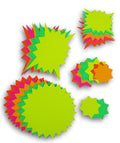 Jot Neon Starbursts Cutouts - Bulletin Board Accent Shapes Classroom Decor (Yellow, Green, Pink)-30 Count (2.5 To 6 Inches Assor