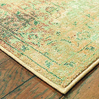HomeRoots Rust Polypropylene 5’ x 8’ Brown and Gold Medallion Indoor Area Rug