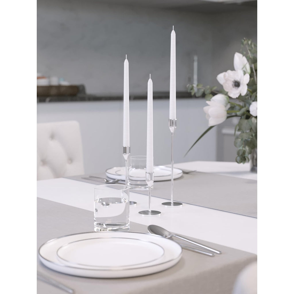 Candwax White Taper Candles 10 Inch Dripless - Set Of 12 Tapered Candles Ideal As Shabbat Candles Or Dinner Candles - Smokeless