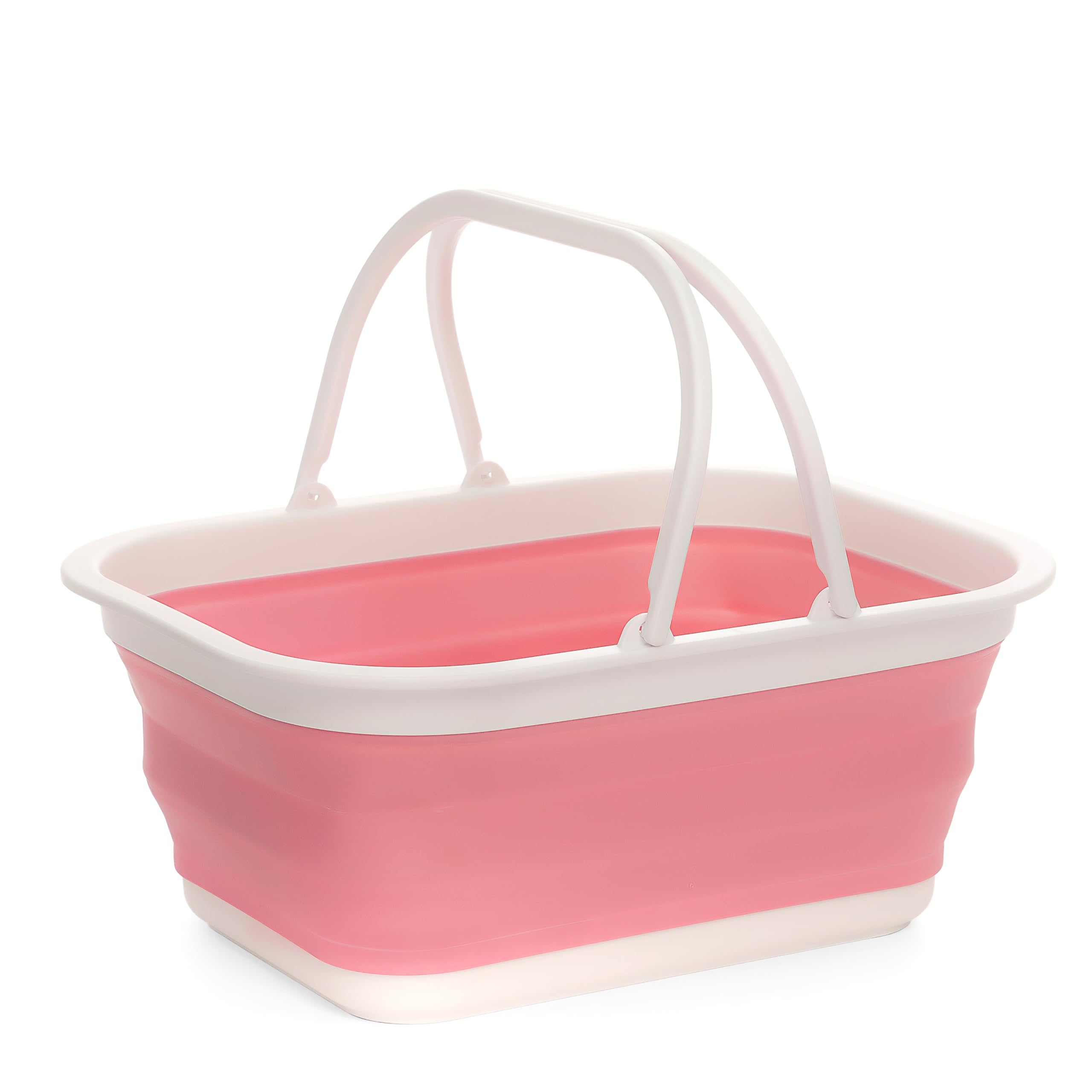 Sammart 15.5L (4.1 Gallons) Collapsible Tub With Handle - Portable Outdoor Picnic Basket/Crate - Foldable Shopping Bag - Space S