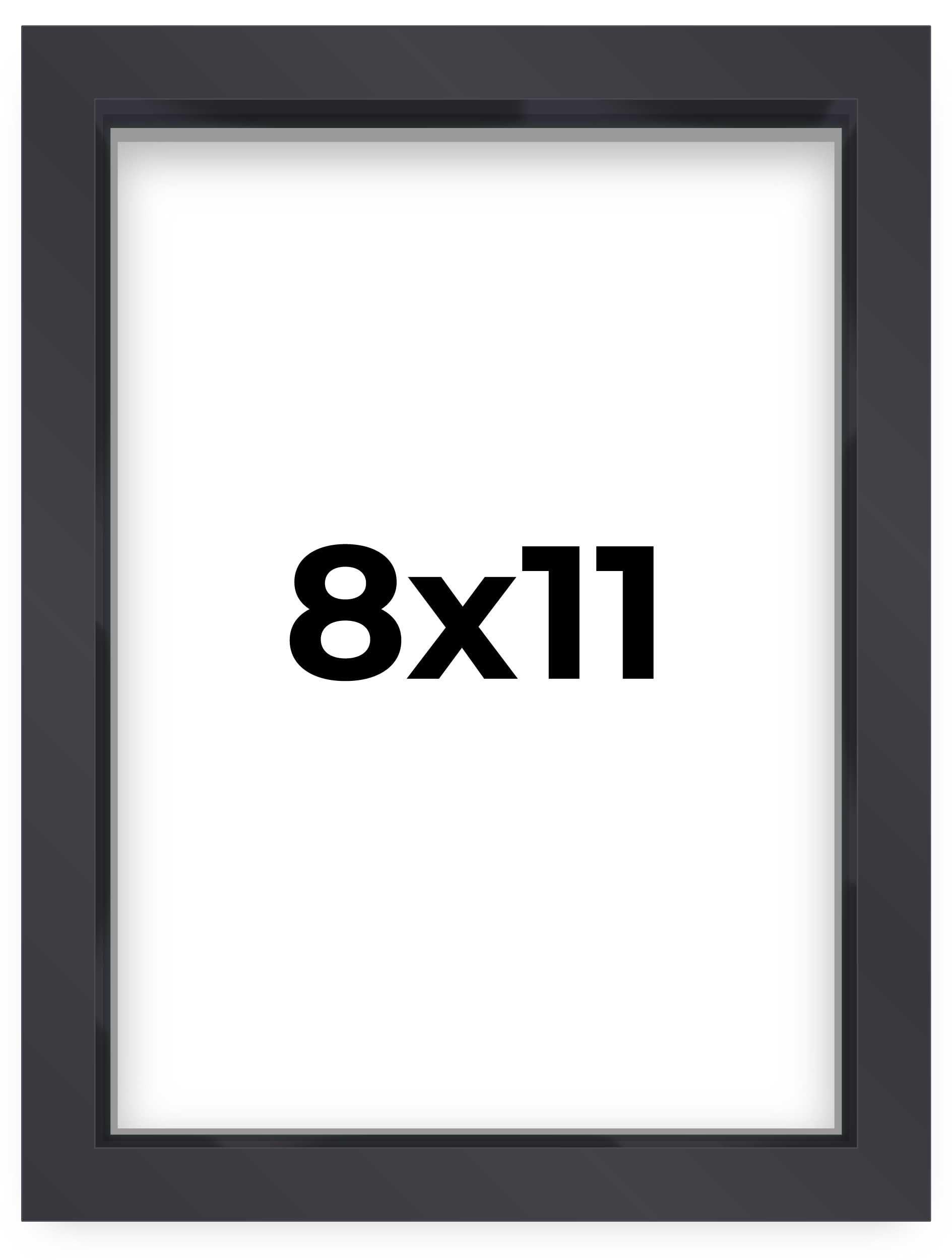 8x11 Shadow Box Frame Contemporary Black Finish | 1'' Depth of Usable Space| Interior Size 8x11 or 11x8 Inches| UV Resistant Acr