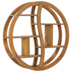 vidaXL Solid Teak Yin Yang Wall Shelf - Ample Storage, Unique Wood Grains, Ideal for Living Room, Bedroom, Office