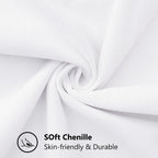 Decoruhome Chenille Soft Spring Throw Pillow Covers 12X20 Set Of 2, Lumbar Velvet Farmhouse Pillow Covers, Decorative Pillow Covers With Stitched Edge For Couch Sofa Bed, White