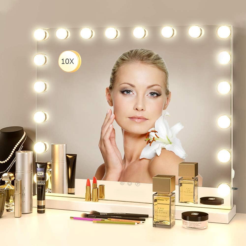 Despful Vanity Mirror Makeup Mirror with Lights,31.5'x 23.6' Large Hollywood Lighted Vanity Mirror with 18 Dimmable LED Bulbs,