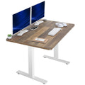 VIVO Electric 48 x 30 in Standing Desk, Memory Height Adjustment, 1B Series, Holds 220 lbs, One-Piece Reclaimed Wood Top, White 