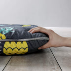 Grey Pineapple Japanese Floor Futon Mattress, Tatami Floor Mat Portable Camping Mattress Kids Sleeping Pad Foldable Roll Up Floor Lounger Couch Bed Full Size With Mattress Protector Cover