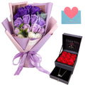 Eightown Roses Bouquet Fake Artificial Flower - Preserved Red Flowers With Love Necklace For Her - Unique Gifts Valentine'S Day,
