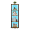 VASAGLE Corner Shelf Stand with LED Lights, 5-Tier Corner Bookshelf, Storage Shelf with Steel Frame, 9.8 x 18.9 x 57.7 Inches, f