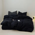 Luxlovery Black California King Comforters Set Women Men Solid Black Bedding Comforter Set Cal King Soft Breathable Lightweight