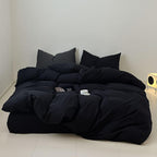 Luxlovery Black California King Comforters Set Women Men Solid Black Bedding Comforter Set Cal King Soft Breathable Lightweight