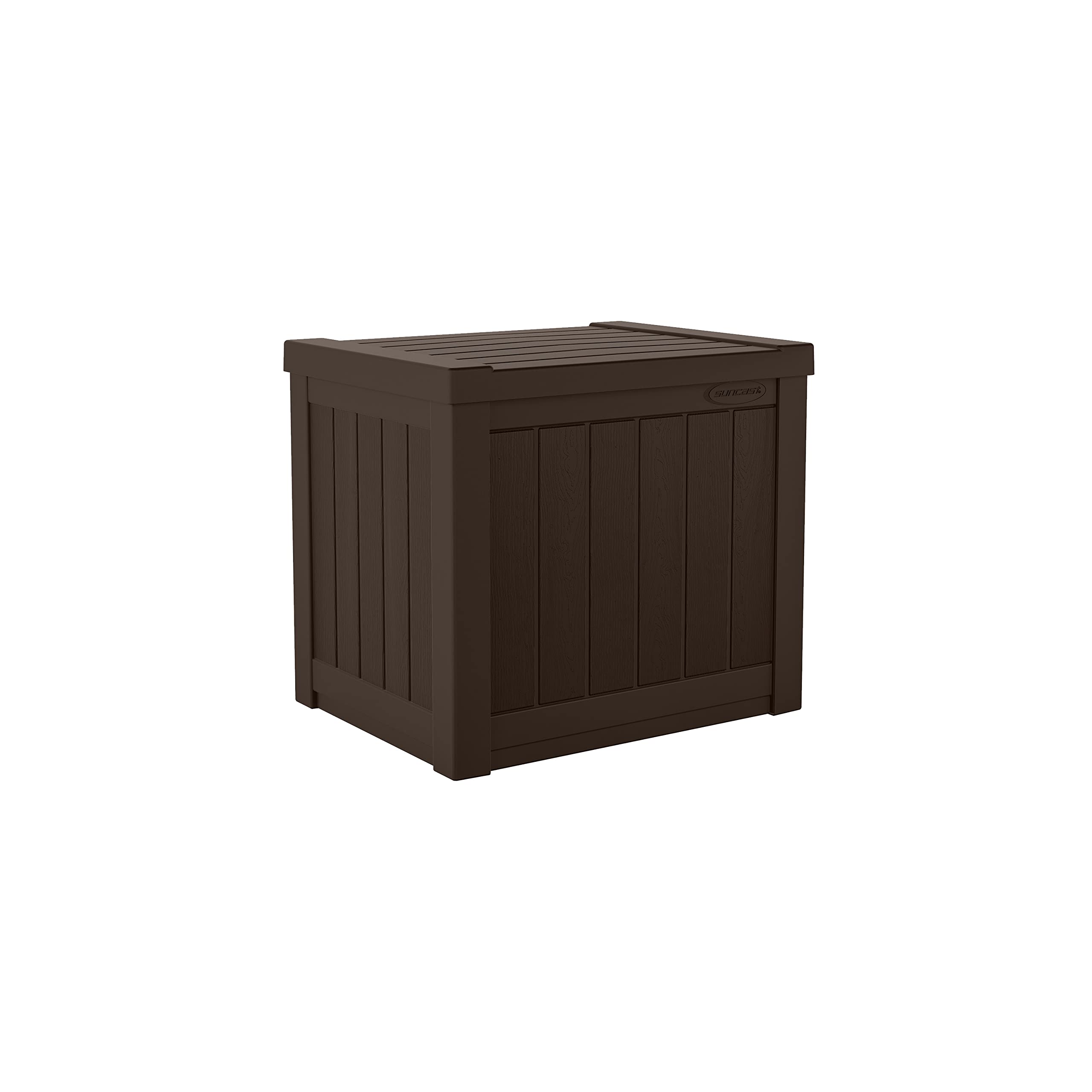 Suncast 22-Gallon Small Deck Box - Lightweight Resin Outdoor Storage Deck Box And Seat For Patio Cushions, Gardening Tools And T