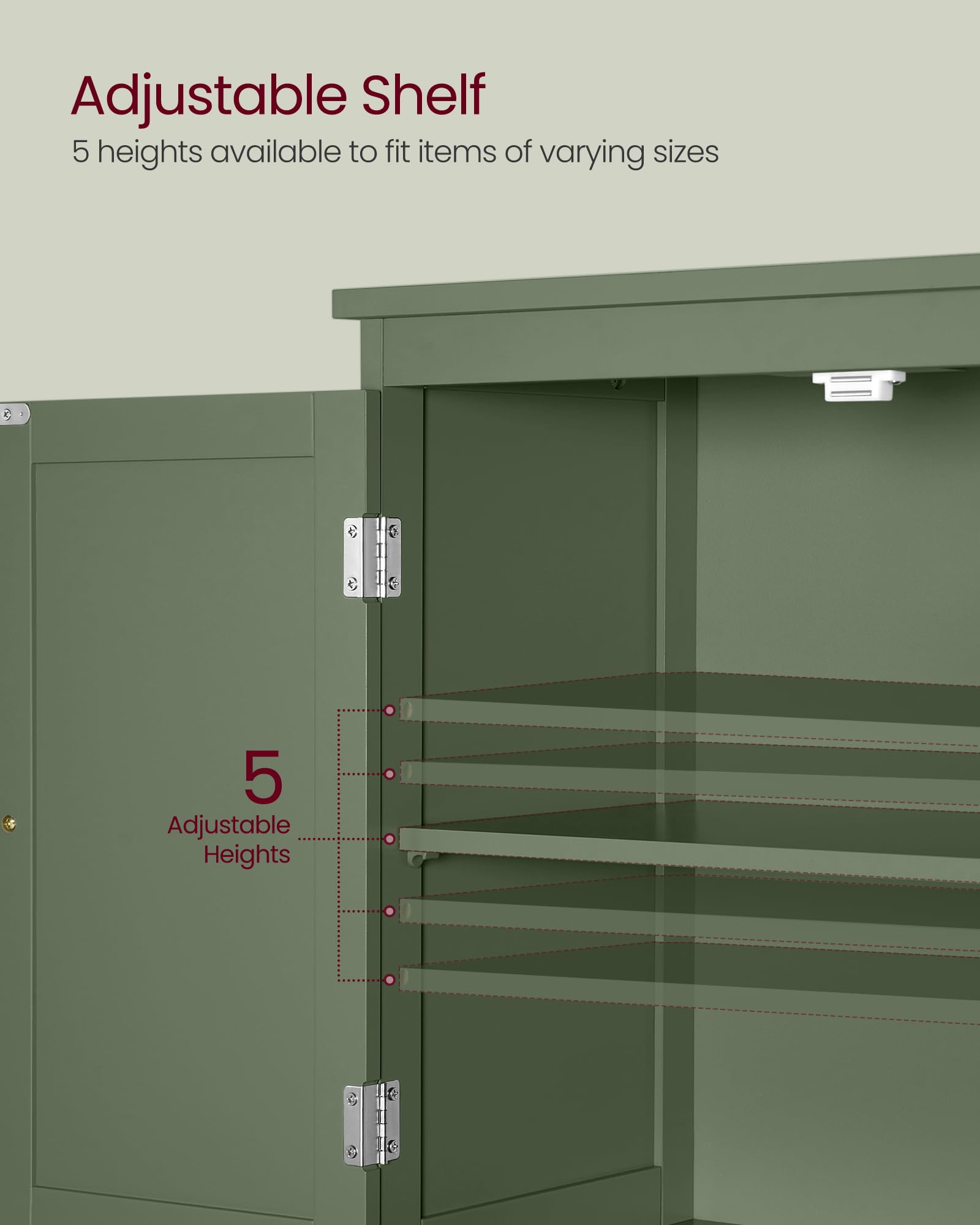 Vasagle Bathroom Floor Storage Cabinet, Bathroom Storage Unit, Freestanding Cabinet With 2 Drawers And 2 Doors, Adjustable Shelf, 11.8 X 23.6 X 43.3 Inches, Forest Green Ubbc551C01