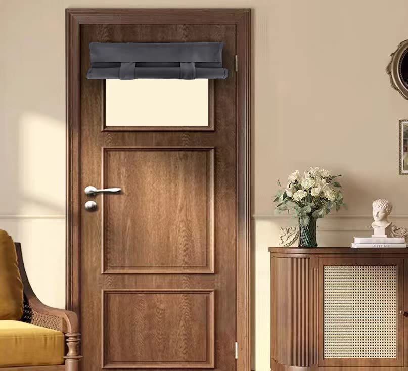 Pi Door Panel Curtain, W26Xl20, Dark Grey - Blackout, Thermal Insulated, Easy Installation, Multi-Functional, Suitable For Small Door/Window, 1 Panel