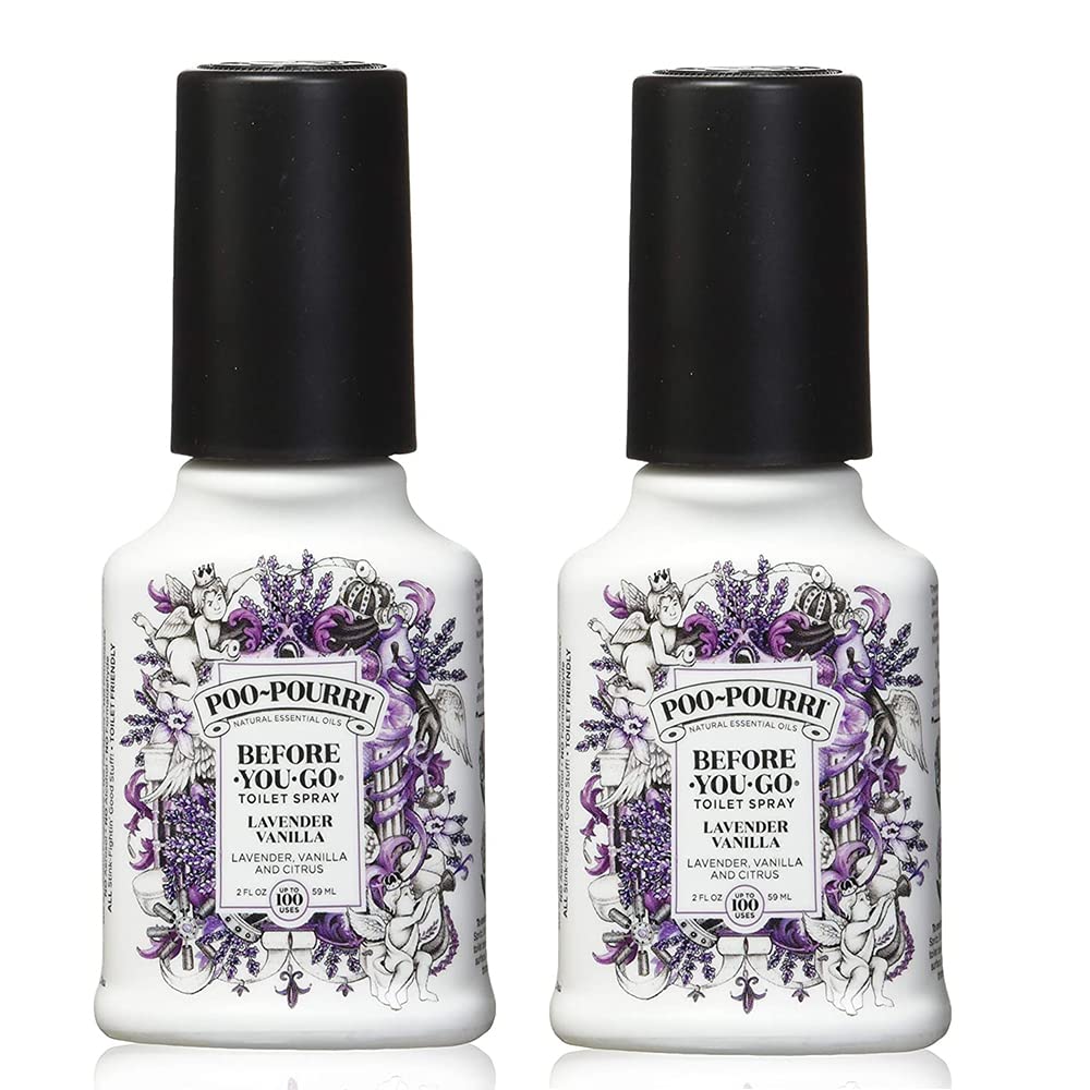 PooPourri Before You Go Spray, Lavender Vanilla, 2 Count of 2 Fl Oz Bottle, 4 Fl Oz