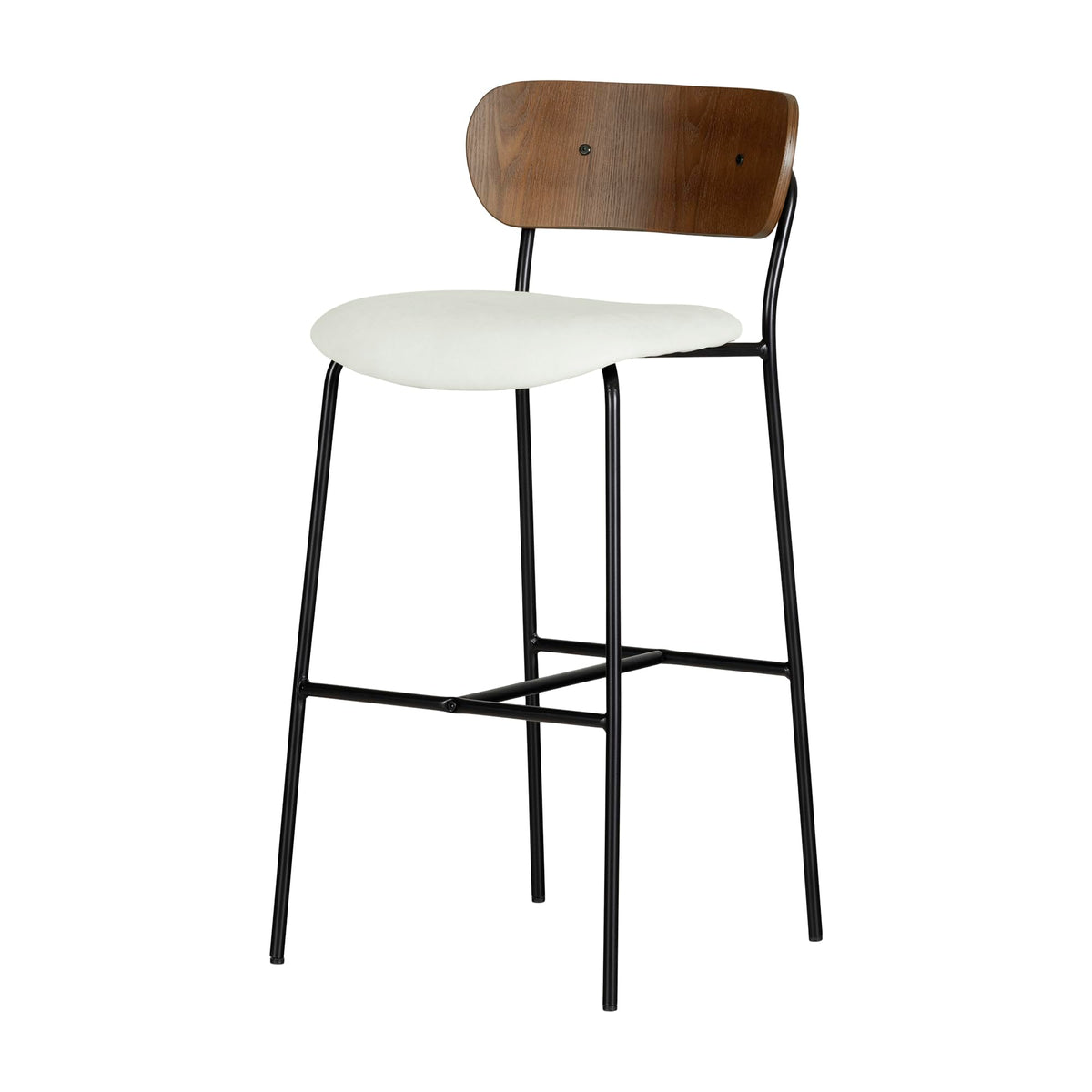 South Shore Hype Bar Stools – Set Of 2, Cream And Brown