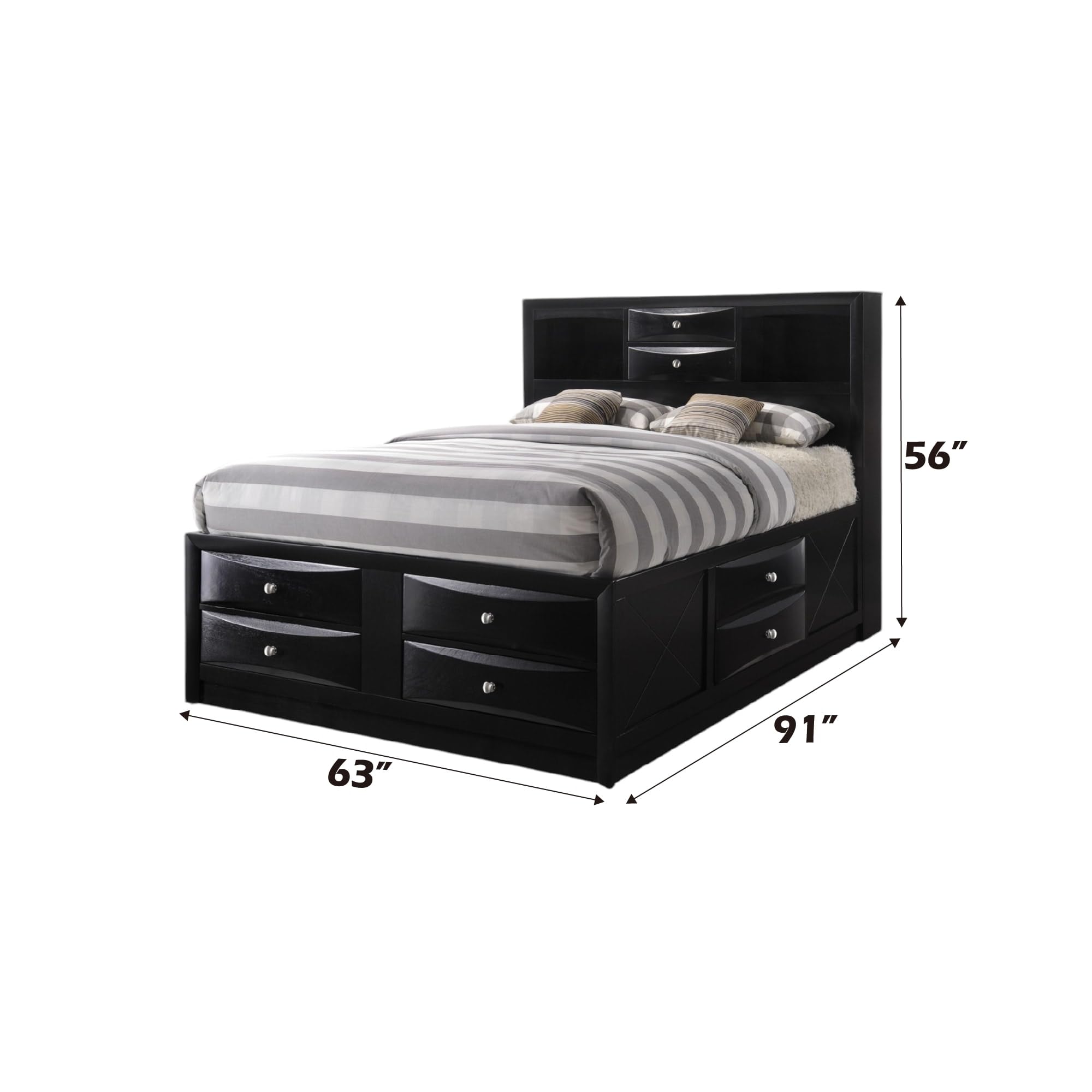 Acme Ireland Queen Storage Bed in Black