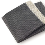 HomeRoots Cotton/Acrylic Soft Dark Gray Links Pattern Throw Blanket