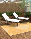 Unique Loom Outdoor Modern Collection Area Rug - Tambor (7' 1' X 10' Rectangle, Yellow/ Ivory)