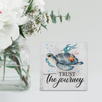 Country Beach Sea Turtle Wood Box Sign Decor Desk Sign Sea Turtle Beach Wooden Box Block Sign Summer Signs Rustic Home Shelf Wal