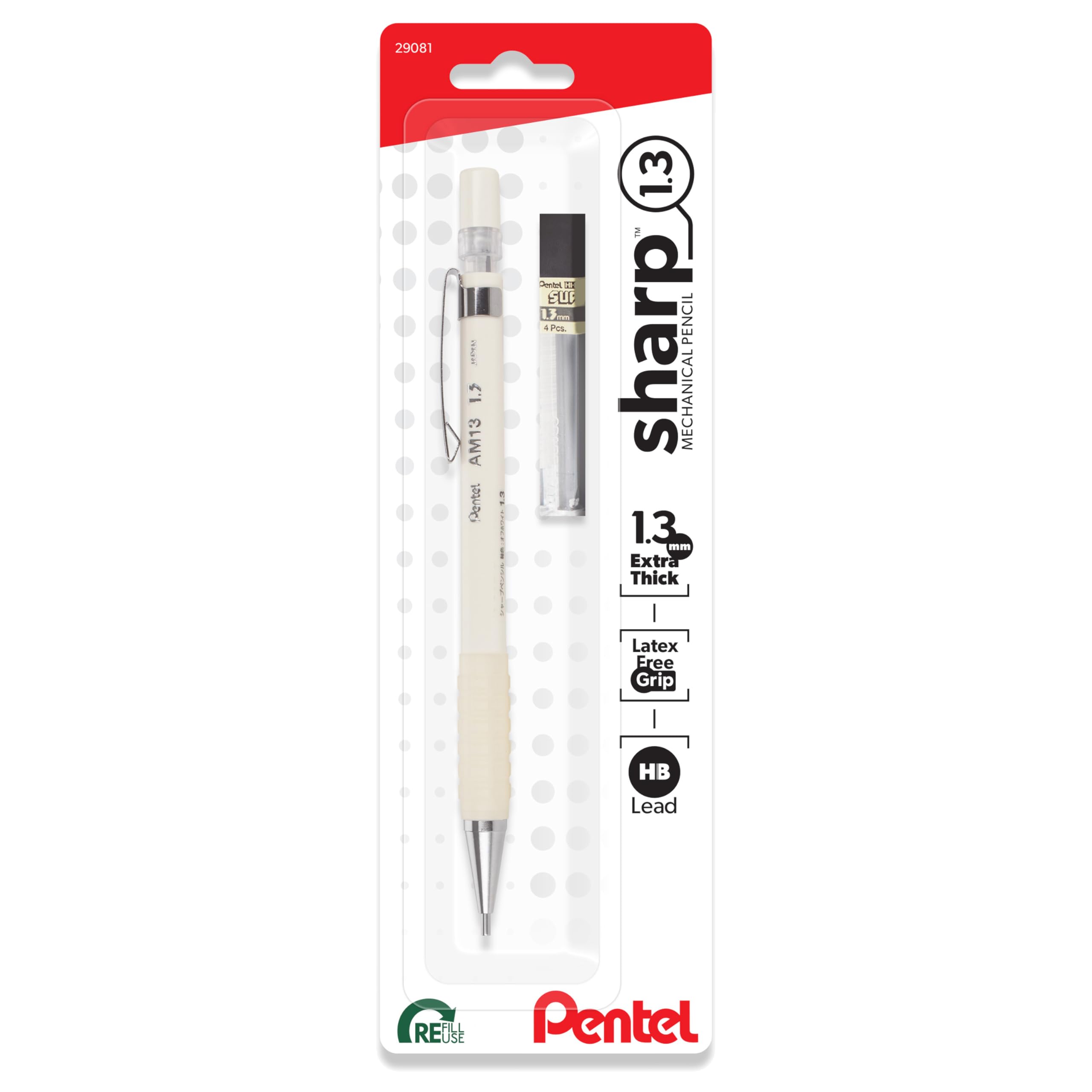 Pentel Sharp 1.3 Mechanical Pencil, (1.3Mm), Extra Thick Line, Includes Refill Lead, Writing/Office/Test-Taking Pencil, Pastel O