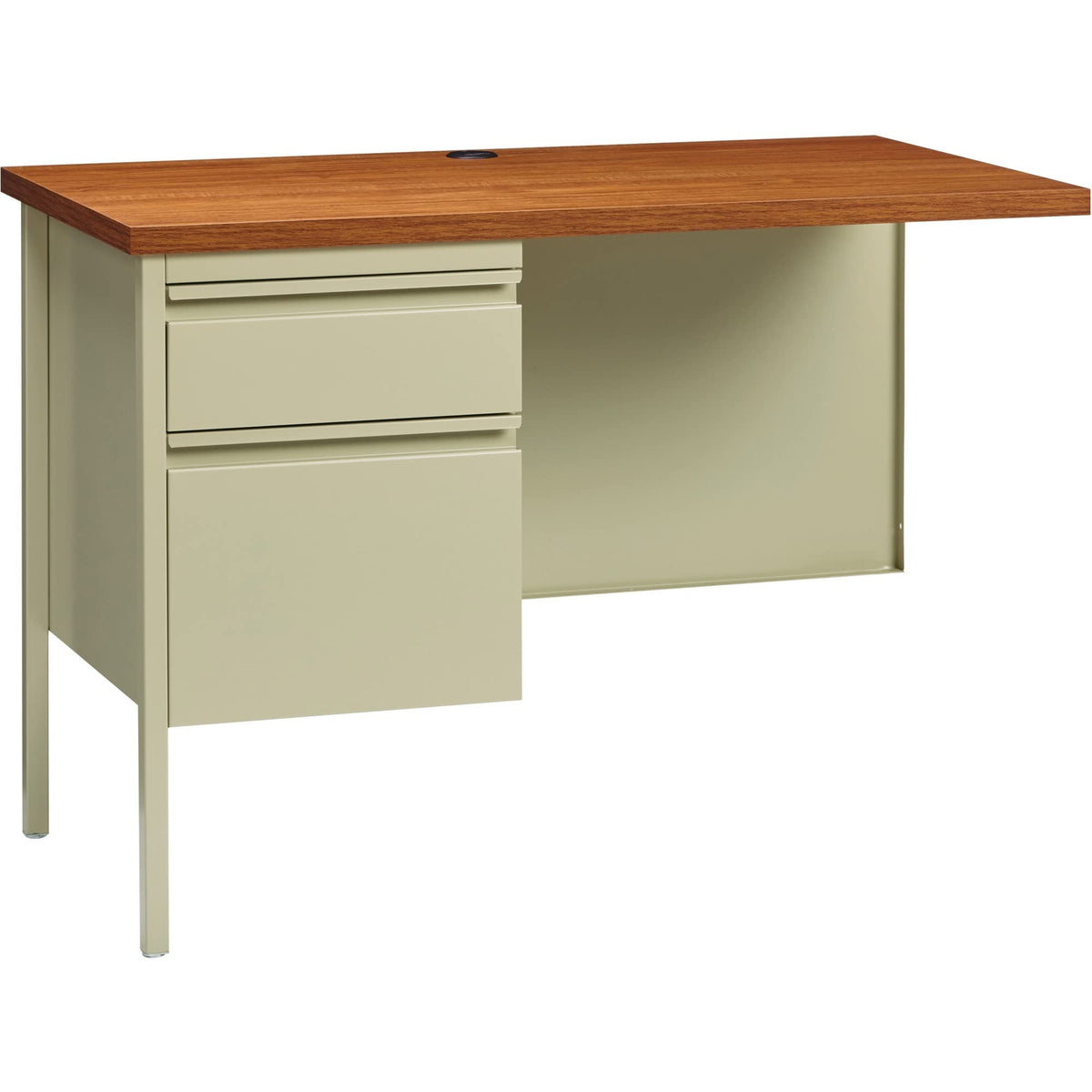 Lorell Single Left Pedestal Desk, 42 By 24 By 29-1/2-Inch, Putty Oak