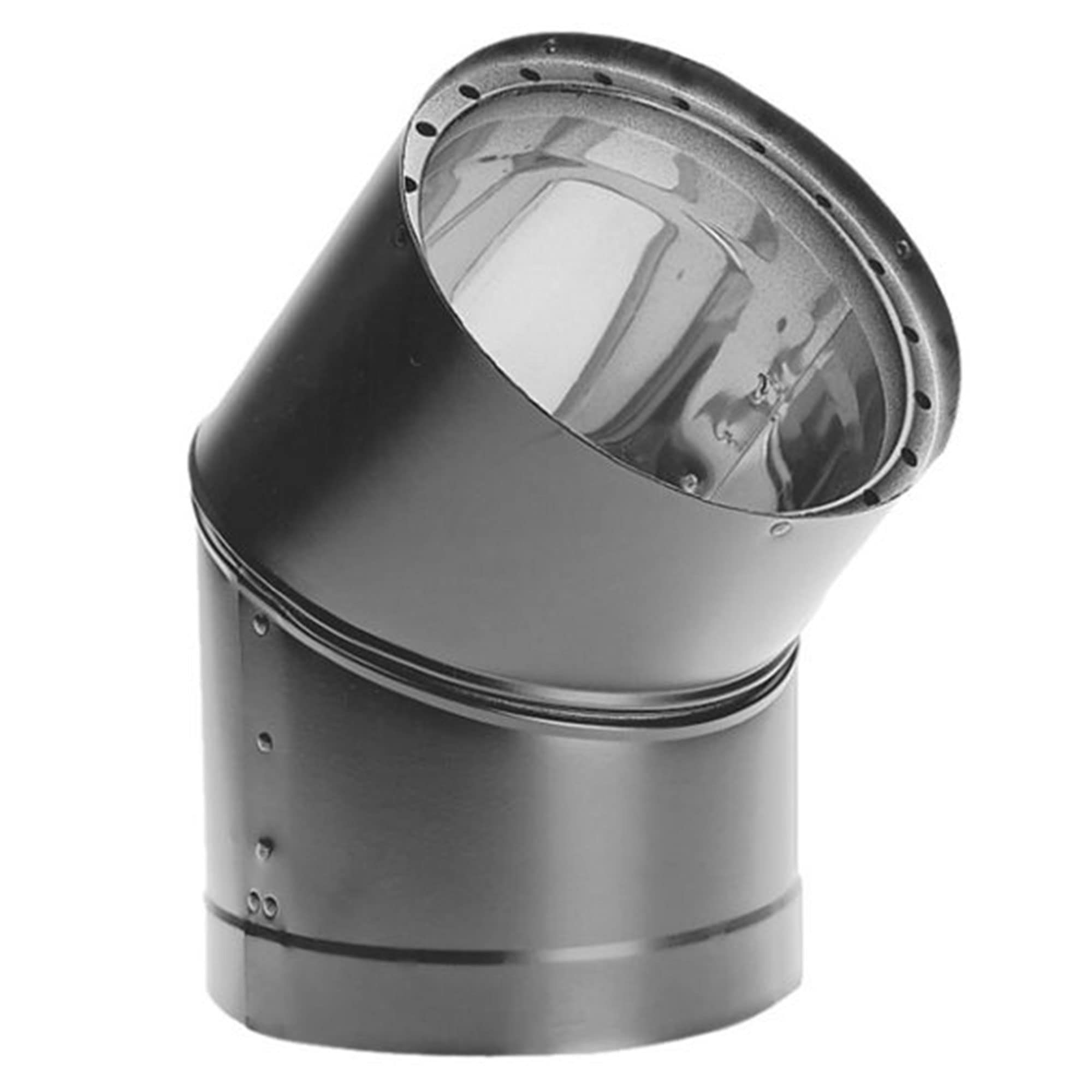DuraVent 6DVLE45 DVL Galvanized Steel/Stainless Steel Double Wall Wood Burning Stove 45 Degree Elbow Connector, 6 Inch Diameter