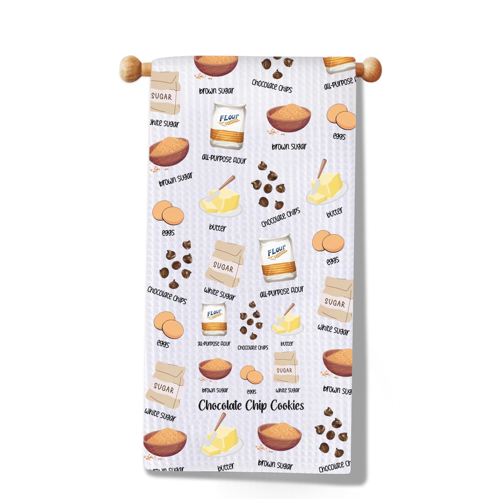 JXGZSO Chocolate Chip Cookies Kitchen Towel Recipe Food Towel Cookie Lovers Gift Cookie Baker Gift Dessert Chef Gift (Cookies To