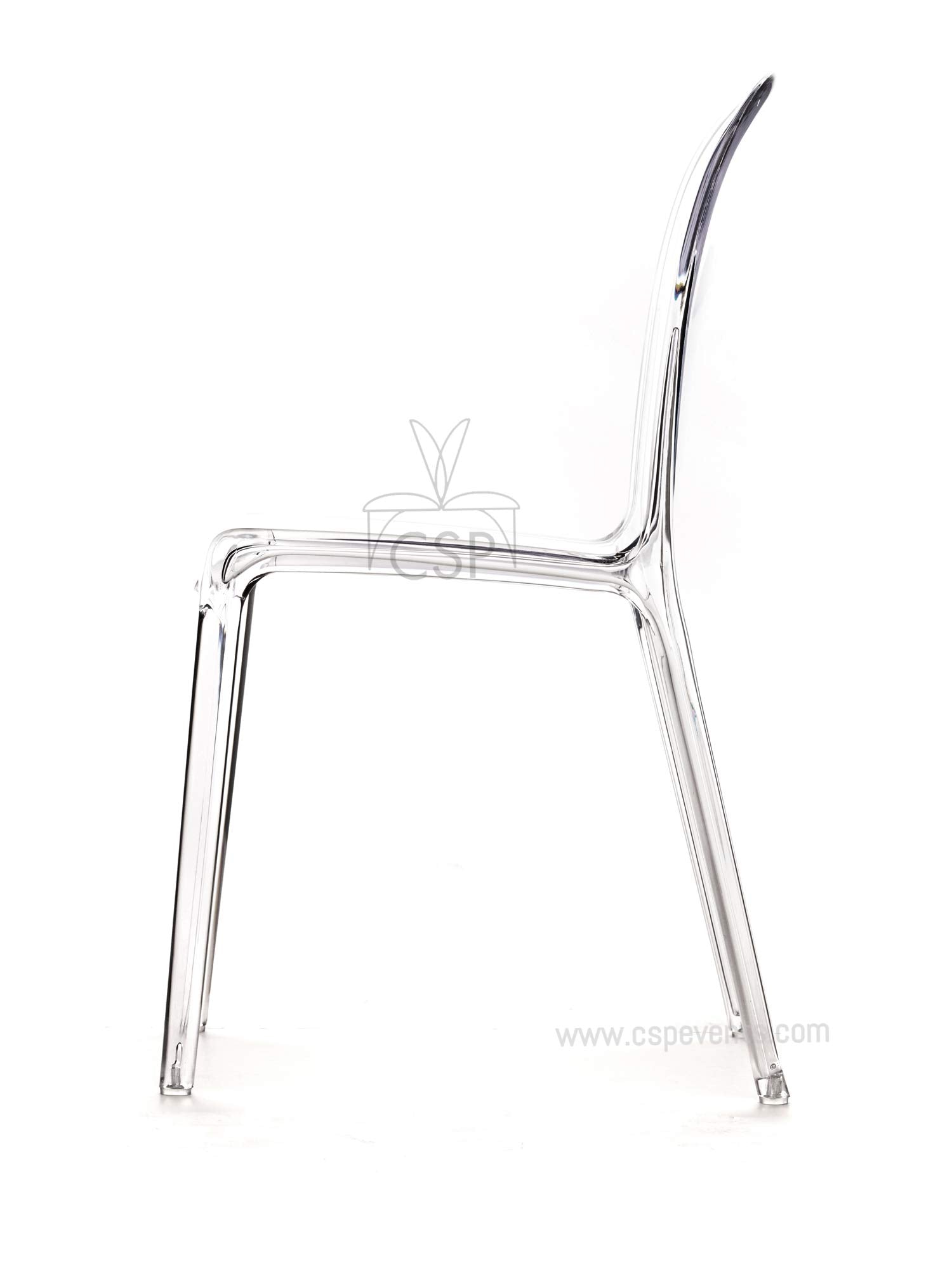 Commercial Seating Products Polycarbonate Genoa Chairs, Clear