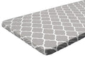 Vinyl Fitted Tablecloth For 6 Ft Rectangle Table, Gray Moroccan Design, Waterproof Elastic Table Cover With Flannel Backed Lining, Fits 30'X72' Folding Table, For Outdoor Picnics/Travel/Holiday/Party