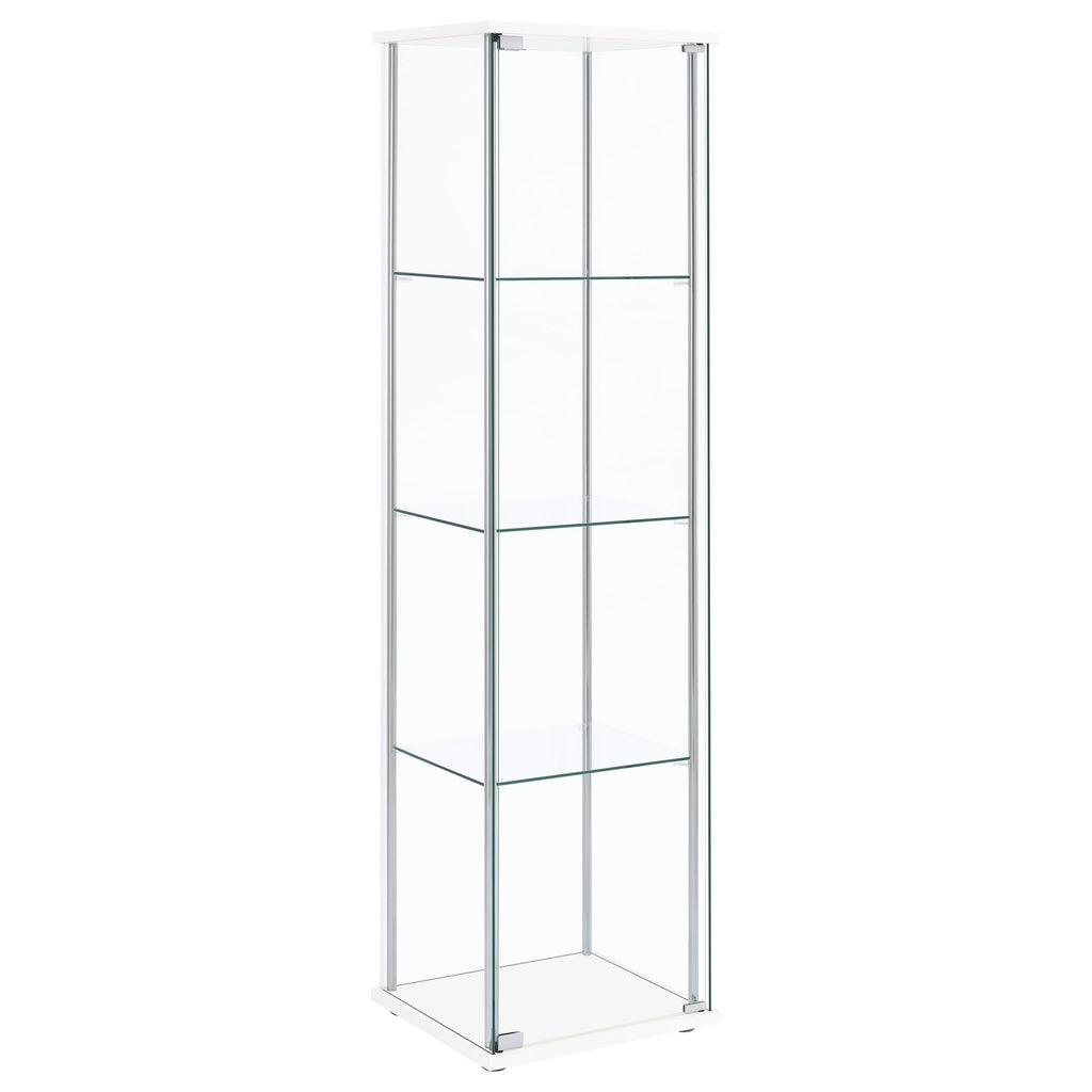Coaster Home Furnishings Bellatrix 4-Shelf Clear Glass Curio Cabinet White 951072